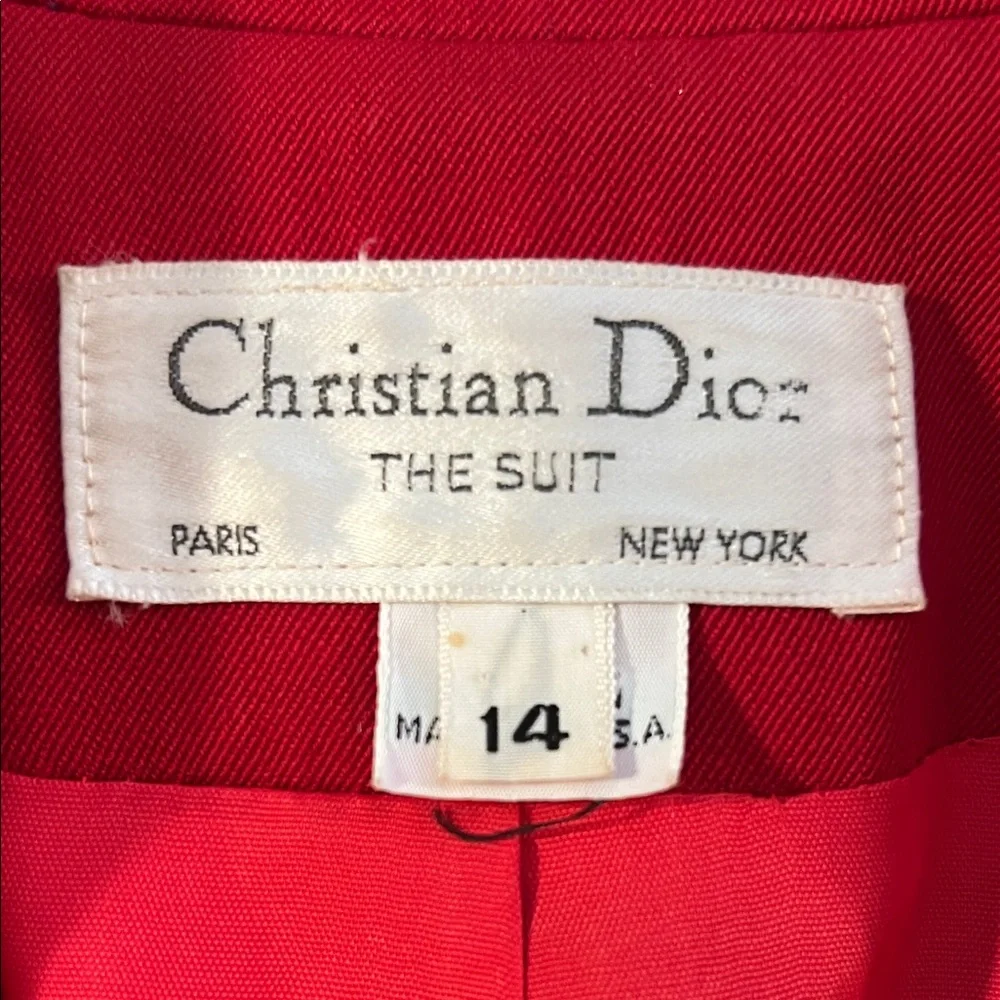 Dior Double-Breasted Red Blazer with Gold Buttons